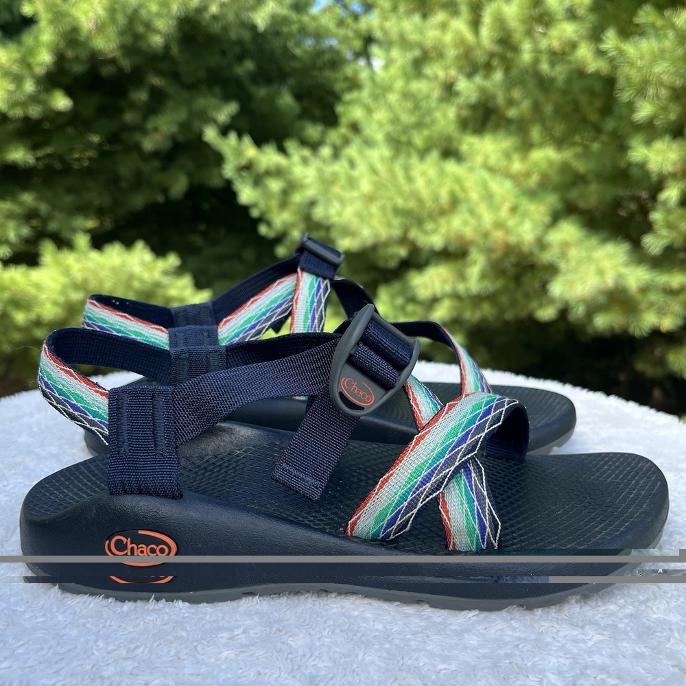 Chaco Z/1 Cloud Sandal Women Size 9 Hiking Walking Shoe Colorful Striped Comfort